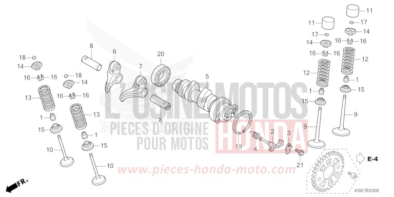 CAMSHAFT/VALVE for CRF150R "Big wheels" EXTREME RED (R292) from 2022